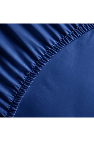 Drap-housse en satin de coton 80 fils/cm² Uni - Bleu