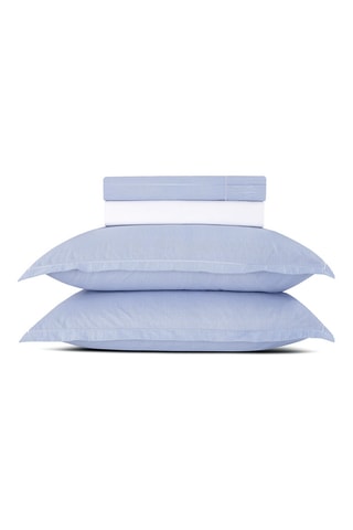 Perkalkatoenen Overtrekset 80 Draad/cm² Grenoble - Blauw