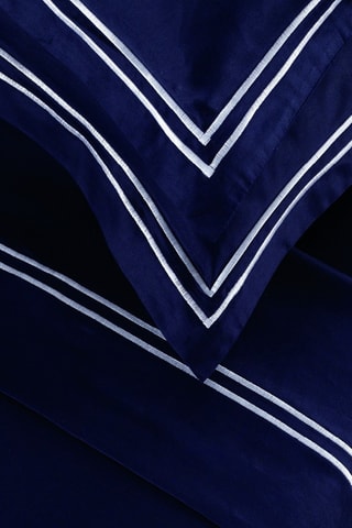 Katoensatijnen Overtrekset 80 Draad/cm² Biarritz  - Blauw