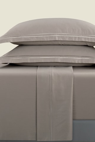 Katoensatijnen Overtrekset 80 Draad/cm² Biarritz  - Taupe