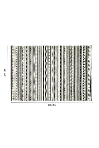 Tapis Etnico - Noir et écru - 110 x 165 x 0,7 cm - Noir et beige