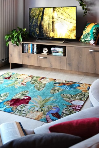 Tapis Etnico - Noir et écru - 110 x 165 x 0,7 cm - Noir et beige