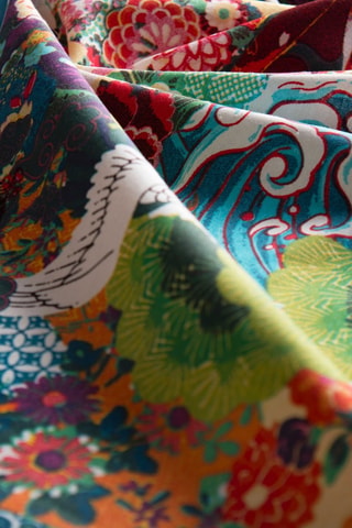 Nappe rectangulaire Kimono - Multicolore - Bleu, rose et multicolore