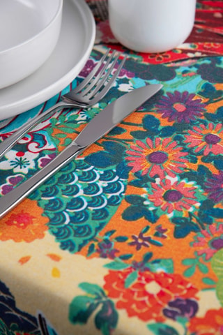 Nappe rectangulaire Kimono - Multicolore - Bleu, rose et multicolore