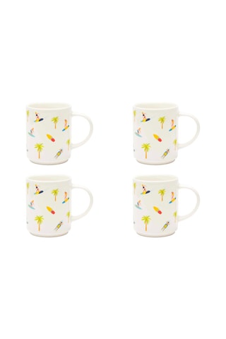 4 mugs en New Bone China Honolulu - 30 cl