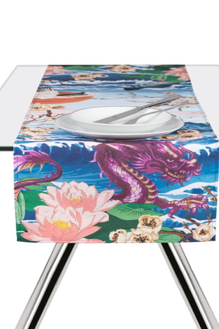 Chemin de table Fuji - 140 x 45 cm - Bleu et violet - Multicolore