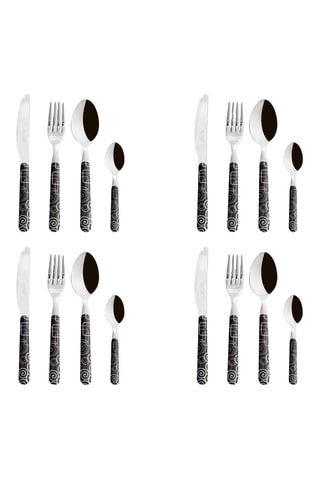 Ménagère en acier inoxydable 18/0 AISI 430 Magic Black - 16 pièces