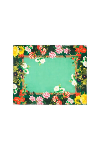 Nappe rectangulaire Furisode - Turquoise et rouge - Multicolore