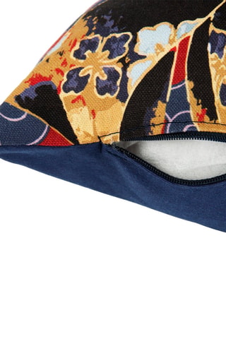 Coussin - Bleu marine et rouge - 45 x 45 cm - Blanc, noir, rouge et bleu