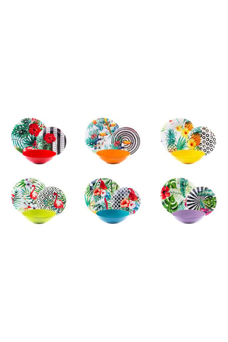 Serviço de porcelana Tropical Chic  18 peças