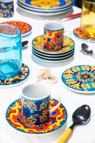 6 dessous de verre en céramique Trinacria - 10,8 cm