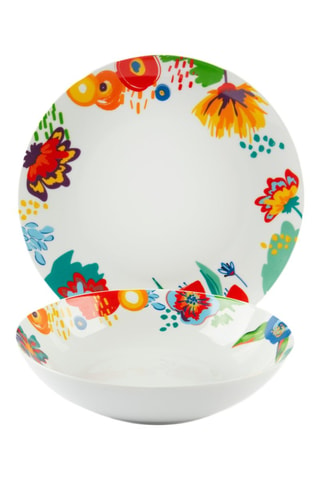 Assiettes en porcelaine Saint Tropez - 12 pièces