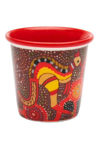 6 verres à café en porcelaine Aboriginal - 9 cl