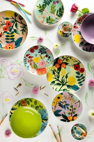 Serviço em porcelana Naif Frida 18 peças