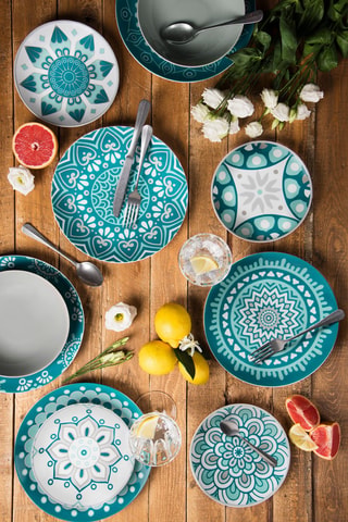 Serviço Mandala em porcelana e grés - 18 peças