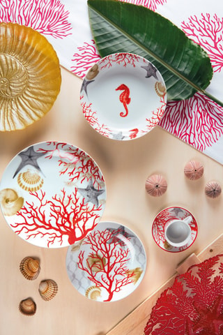 Service en porcelaine Coral - 18 pièces