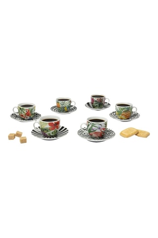 Service à café en porcelaine Tropical - 6 personnes