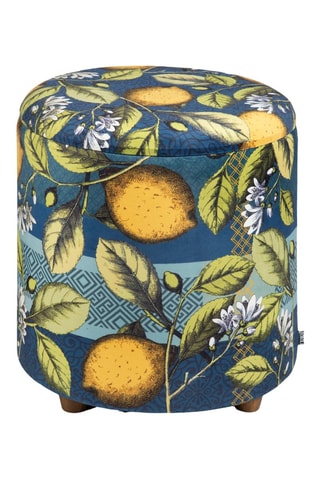 Pouf de rangement - Bleu pétrole - Toucher velours