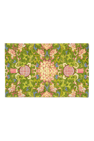 Tapis de passage - Vert clair - 45 x 75 cm - Orange et vert