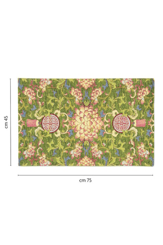 Tapis de passage - Vert clair - 45 x 75 cm - Orange et vert