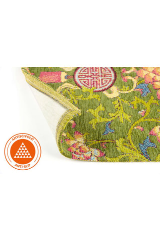 Tapis de passage - Vert clair - 45 x 75 cm - Orange et vert