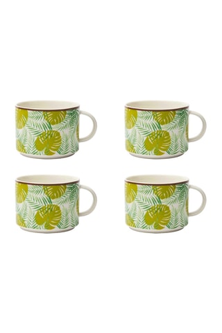 4 tasses en New Bone China Foliage - 50 cl