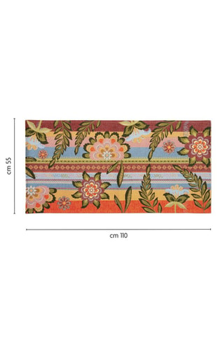 Tapis - Jaune et bordeaux - 55 x 110 cm - Rouge, bleu, vert et jaune