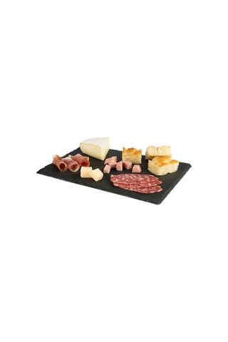 6 assiettes plates rectangles en ardoise - 30 x 20 cm