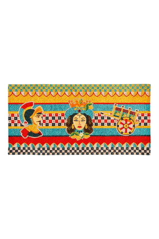 Tapis - Orange et ciel - 55 x 110 cm - Rouge, orange et bleu