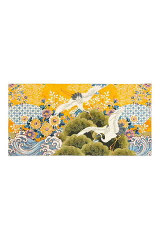 Tapis de passage - Jaune et ciel - 55 x 110 cm - Bleu, vert, jaune et blanc