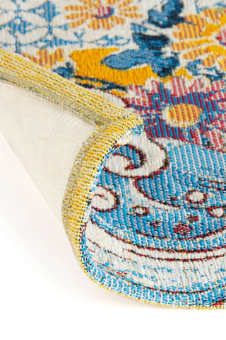 Tapis de passage - Jaune et ciel - 55 x 110 cm - Bleu, vert, jaune et blanc