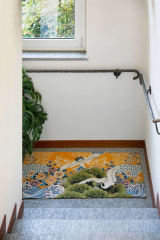 Tapis de passage - Jaune et ciel - 55 x 110 cm - Bleu, vert, jaune et blanc