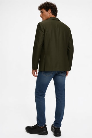 Veste de costume en laine - Vert olive