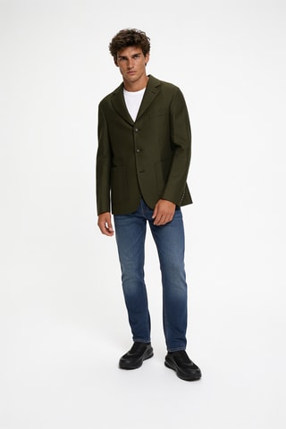 Veste de costume en laine - Vert olive