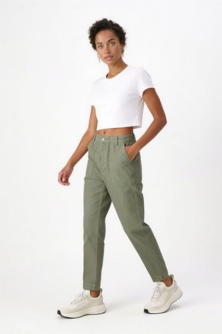 Chino en coton biologique - Kaki