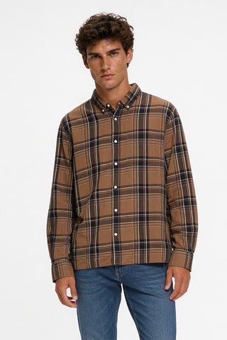 Chemise - Marron et bleu marine