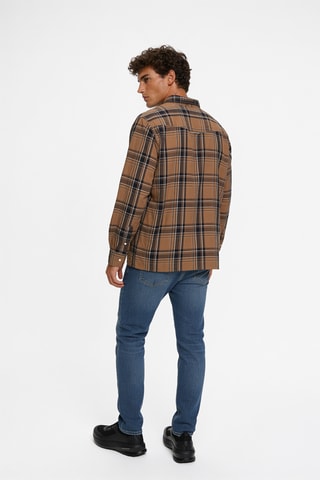 Chemise - Marron et bleu marine