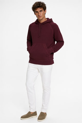 Sweat en coton biologique à capuche - Bordeaux