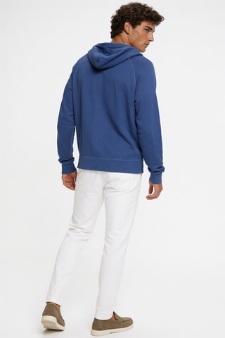 Sweat en coton biologique à capuche - Bleu roi