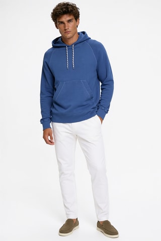 Sweat en coton biologique à capuche - Bleu roi