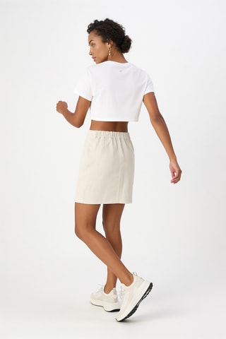 Minijupe taille haute en nubuck - Beige