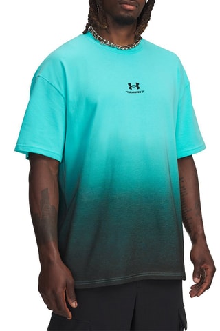 T-shirt oversize dip and dye - Turquoise et noir