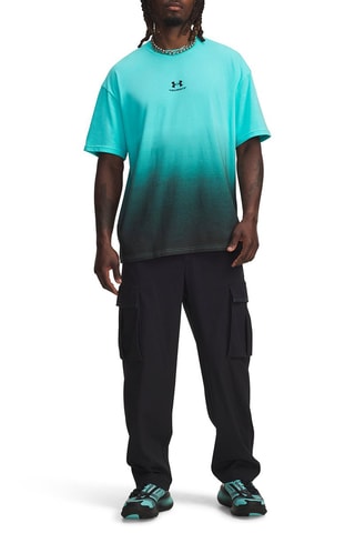 T-shirt oversize dip and dye - Turquoise et noir