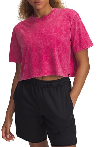 T-shirt cropped Rival Knit - Rose chiné
