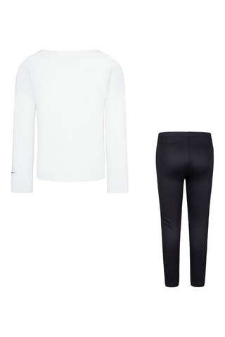 T-shirt e leggings - Nike - Bianco, nero e rosa