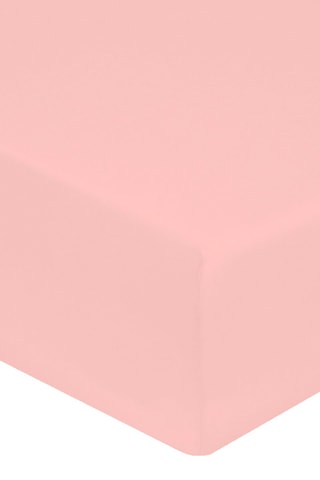 Drap-housse en percale de coton 80 fils/cm² - Rose poudré - Bonnet 30 cm
