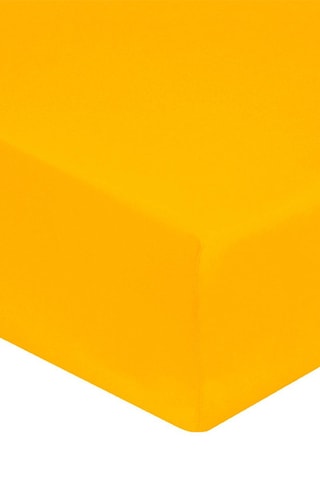 Drap-housse en satin de coton 120 fils/cm² - Jaune