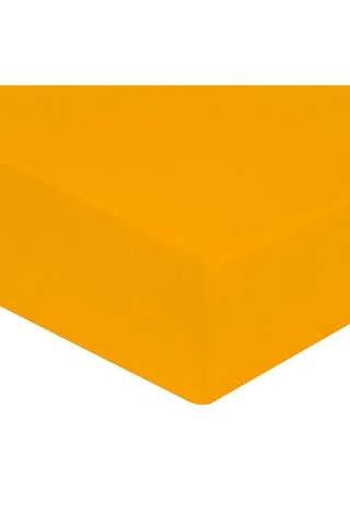 Drap-housse en percale de coton - 80 fils/cm² - Jaune - Bonnet 40