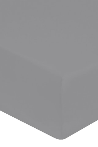 Drap-housse en percale de coton 80 fils/cm² - Gris - Bonnet 30 cm