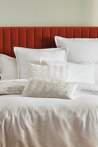 Parure de couette en satin de coton 120 fils/cm² Dallas - Blanc